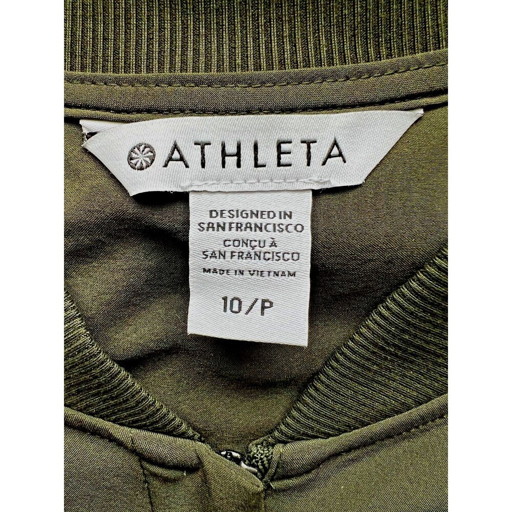 ATHLETA Brooklyn Utility Romper Jumpsuit Aspen Olive Green Size 10 Petite NWT - Picture 2 of 10